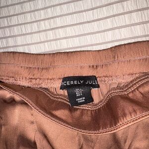 Sincerely Jules Satin Copper Flowy Pants